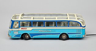 Aufnahme von Spielzeugauto Reisebus „Tourist“, Tippco / Tipp & Co, Nürnberg, 1960er Jahre 