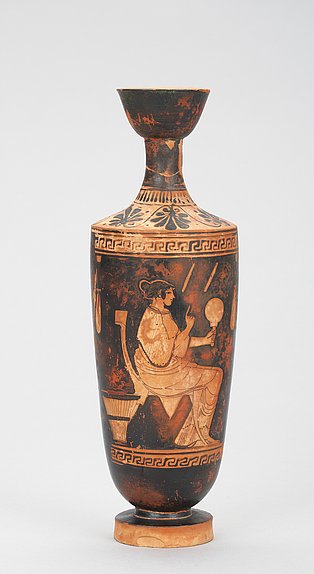 Attisch-rotfigurige Lekythos, Fundort unbekannt; klassisch, 5. Jh. v. Chr.