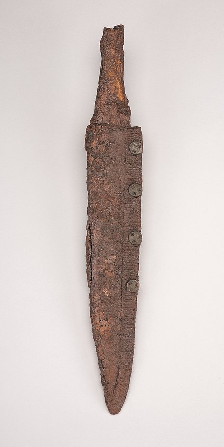 Aufnahme eines Breitsax aus Gönnersdorf aus der 1. Hälfte des 7. Jahrhundert n. Chr..