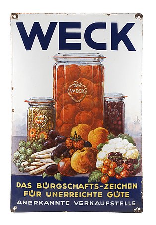 Werbeschild "Weck", Deutschland, 1920 – 1930