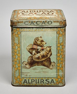 Aufnahme von Blechdose „Alpursa Cacao“, Alpursa AG, Biessenhofen