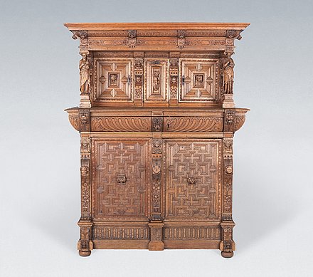 Photograph of a Renaissance cabinet from the Rhineland or the Netherlands around 1628.
