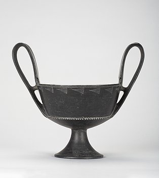 Etruskischer Bucchero-Kantharos, Vulci; 630 – 575 v. Chr.