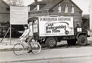 Transparentwerbung für die „24. Westdeutsche Kurzfilmtage“, 1978 