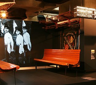 Blick in den Ausstellungsbereich zur Migration der Dauerausstellung des Ruhr Museums