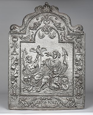 Kaminplatte mit allegorischer Darstellung der Hoffnung, Westdeutschland, 1662